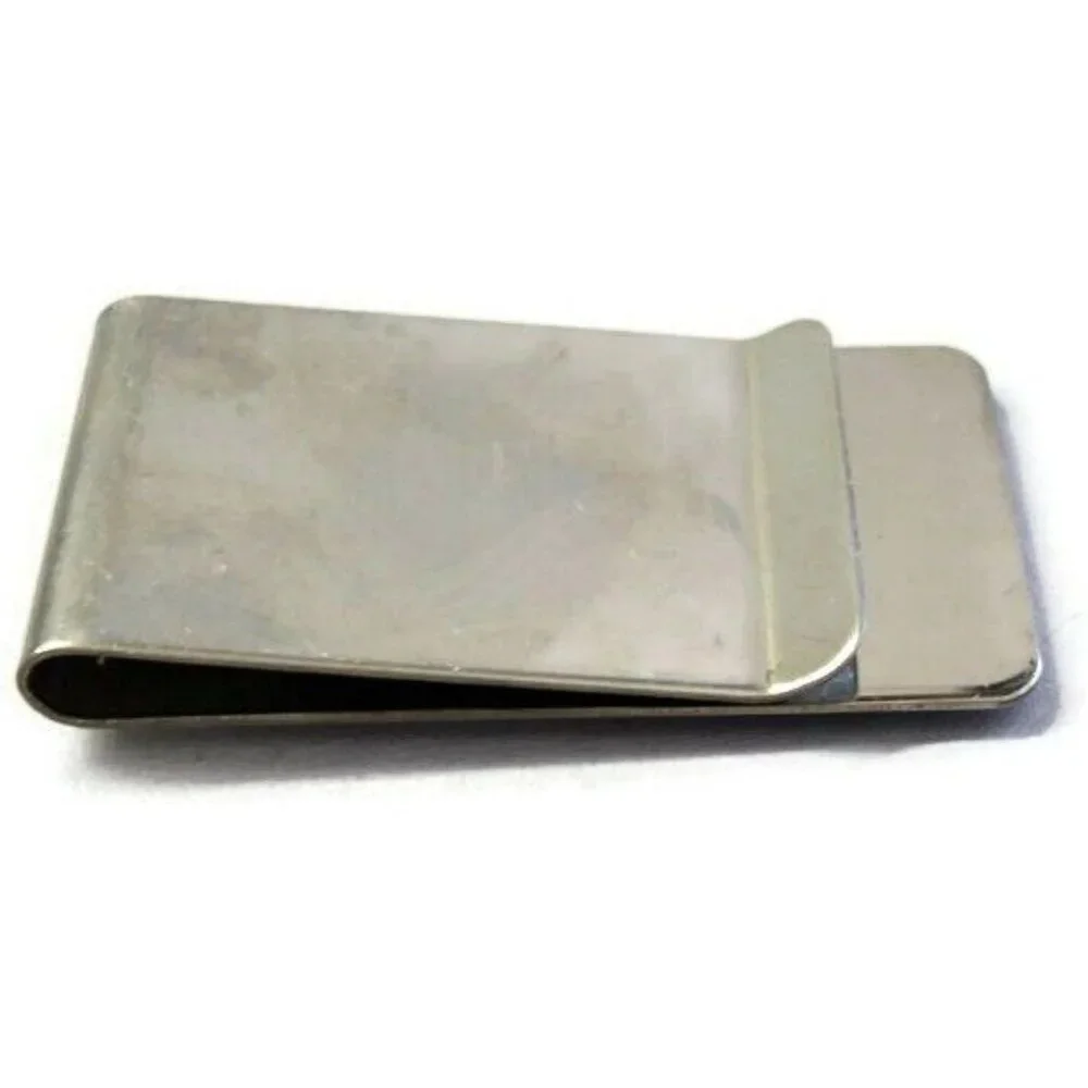 50 Centimos B.C.C.R. Coin Money Clip Stainless Steel Wallet Cash Holder Silver